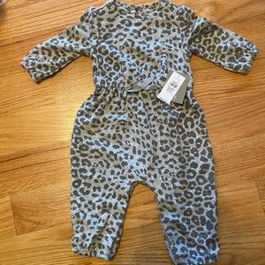 NWT baby girl leopard grey sweater one piece